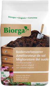 Biorga Bodenverbesserer mit Pflanzenkohle